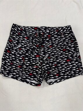 Sundek Retro Swim Board Shorts Mens Size 32 Black Fish Drawstring Swim Trunks